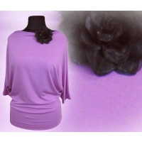 Bluzka Nicole Kimono rękaw 3/4 drapowany dekolt - wrzosowa